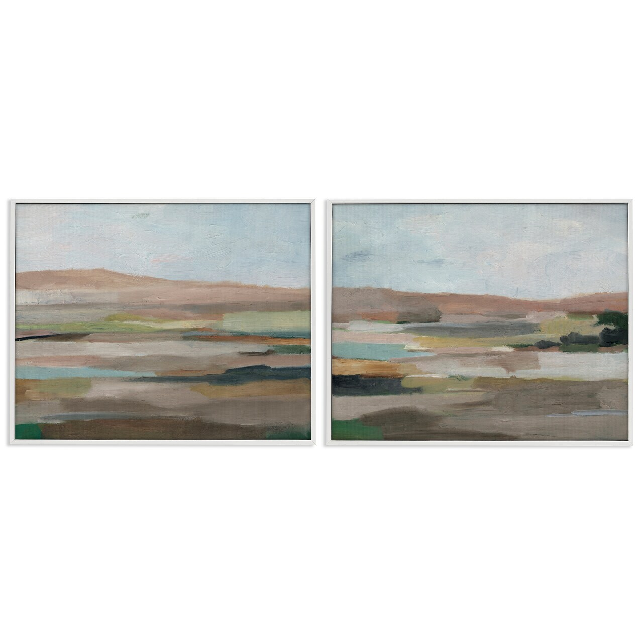 Stupell Industries Neutral Abstract Landscape 2 pc Framed Giclee Wall Art Set Design by Ethan Harper